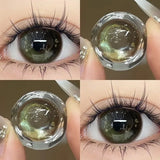 Popxstar 1Pair Blue Green Colour Contacts Lenses  Prescription Myopia Gray Eye Lenses Beauty Pupil Makeup Soft Lenses