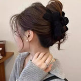 Popxstar Autumn and Winter Plush Bow Grab Clip  Wool Claw Clip Accesorios Para El Cabello  Крабик Для Волос  Hair Accessories for Women