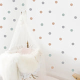 Popxstar 1PC Watercolor Mint Green Polka Dot Stickers Children Room Kindergarten Decorate Gift Wall Stickers Room Decor Aesthetic Sticker