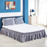 Popxstar room inspo ideas 4 Layers Ruffled Bed Skirt Wrap Around Elastic Bed Skirt Bed Cover Without Surface Home Hotel Bed Skirt Twin /Full/ Queen/ King