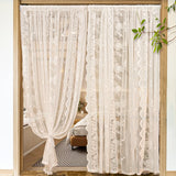 Popxstar Romantic Lace Sheer Curtain Rod Pocket Luxury Tulle French window bedroom Living room Partition Curtain Home Decor