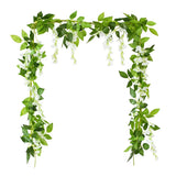 Popxstar 180cm Fake Ivy Wisteria Flowers Artificial Plant Vine Garland for Room Garden Decorations Wedding Arch Baby Shower Floral Decor