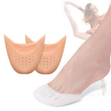 Popxstar 2PCS Silicone Toe Protector Shoes Soft Forefoot Breathable Toe Pads Ballet Toe Caps Cushions Metatarsal Covers High Heel Shoes