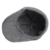 Popxstar New Fashion Fluffy Baseball Cap Men's Knitted Warm Winter Solid Color Casual Elegant  Hairy Fluff Hat