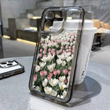 Popxstar Rose Flower Phone Case For iPhone 14 Pro Case for iPhone 11 16 Pro 13 12 15 Pro Max XR XS X 7 8 SE Soft Shockproof Clear Cover