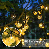 Popxstar Solar Crystal Globe LED String Lights 60 LED 8 Lighting Modes IP65 Fairy Light Christmas Garland For Garden Party Decor 1pc/2pcs