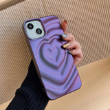 Popxstar INS Glossy Love Heart Phone Case For iPhone 15 14 Pro Max 13 12 11 Pro Max Cute Fashion Soft Silicone Bumper Shockproof Cover