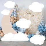 Popxstar Moon Star White Cloud Cutouts KT Board Baby Shower Boys Girls 1st Birthday Party Backdrops Background Photo Props Decorations