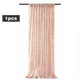 Popxstar 2x8ft Sparkly Sequin Backdrop Curtain Rose Gold Glitter Backdrop Curtains for Wedding Birthday Christmas Baby Shower Party Decor