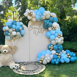 Popxstar Dusty Blue White Balloon Garland Kit Pastel Light Arch Wedding Birthday Party Baby Shower Baptism Christening Party Decorations