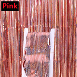 Popxstar 4/2/1Pack Gold Foil Curtain Fringe Pink For Backdrop Party Back Drop Photo Booth Wedding Graduations Birthday Christmas Event