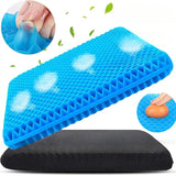 Popxstar Gel Seat Cushion Double Thick Egg Gel Summer Cushion for Pressure Relief Breathable Chair Pad Car Seat Office Chair Soft Cushion