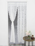 Popxstar Cream Birds Sheer Lace Curtains Set for Living Room/French Door, Airy Country Off White Lace Window Curtains