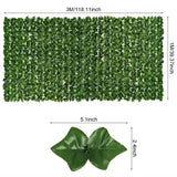 Popxstar 1X3M Artificial Ivy Hedge Panels Green Leaf Privacy Fence Grass Wall for Home Outdoor Garden Balcony Decoration Fake Plant Vine