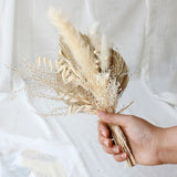 Popxstar tablescape ideas Artificial Plant Dried Pampas Grass Palm Fan Leaves Bouquet Boho Home Decor Dry Flower Eucalyptus Leaf Wedding Table Vase Decor