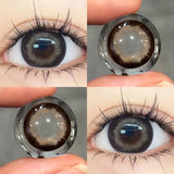 Popxstar 1Pair Myopia New Freshly Colour Contacts Lenses Large Diameter14.5mm Natural Eye Lenses Beauty Pupil Brown Gray Lenses