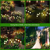 Popxstar 1/4/8/12Pack Outdoor LED Solar Lights Waterproof Starburst Firefly Lights Lawn Garden Lamp for Path Landscape Decorative Lights