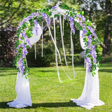 Popxstar 2Pcs Garden Silk Wisteria Vine Artificial Wisteria Flowers Hanging Garland for Outdoor Ceremony Wedding Arch Floral Decoration