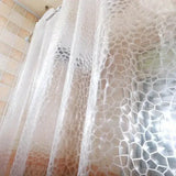 Popxstar 1Set Waterproof Bathroom Shower Curtain Transparent Bathroom Curtain with Hooks Thickened Bathing Sheer Wide Bath Curtain