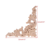 Popxstar 4Pcs/Set Wood Carved Corner Onlay Applique Unpainted Frame Cupboard Cabinet Decal For Home Furniture Decoration 12x12cm