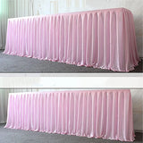 Popxstar White Pleated Table Skirt Wedding Backdrop Curtains Table Cothes for Birthday Banquet Stage Silk Table Skirting Event Party