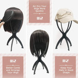 Popxstar 2PCS Wig Stand Collapsible Wig Holder Durable Wig Display 13.8 Inch Tool Travel Wig Stand for All Wigs