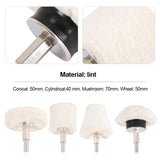 Popxstar 7Pcs Wear Resistant Buffing Wheel Mushroom T-Shaped Wheel Grinding Head Shank Lint Polishing Wheel for Wood Metal Glass