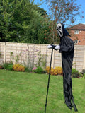 Popxstar Garden Ghostface Scarecrow Halloween Decor Outside Hanging Scary Ghost Scarecrow Decorations Creative Courtyard Bird Repeller