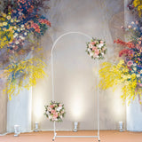 Popxstar White Heavy Duty Square Tube Iron Wedding Arch Metal Backdrop Party Decor Stand Garden Frame US round backdrop