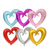 Popxstar 40 inches Giant Hook Heart Foil Balloons Engagement Wedding Decoration