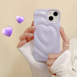 Popxstar INS Glossy Love Heart Phone Case For iPhone 15 14 Pro Max 13 12 11 Pro Max Cute Fashion Soft Silicone Bumper Shockproof Cover