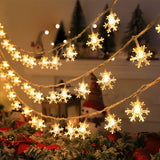 Popxstar 1/3/6M LED Snowflake Fairy Lights Battery/USB Power Copper Wire Garland Light New Year Garden Wedding Living Room Decoration