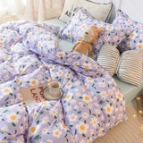 Nordic Style Flower Bedding Set Luxury Children Quilt Covers Soft Bedclothes and Pillowcase Sheets Decor Bed for Girl Woman