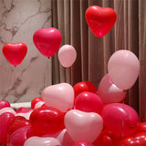 Popxstar Valentines decoration for home 20Pcs Heart Shaped Balloons Red Pink Black Latex Balloon for DIY Valentine's Day Engagement Wedding Party Anniversary Decoration