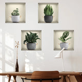 Popxstar Creative False Window Green Plant Potted Wallpaper Living Room Bedroom Decorative Wall Sticker Self-adhesive Wall Sticker 30cm