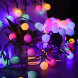 Popxstar LED Ball Garland Lights Fairy String Waterproof Outdoor Lamp Christmas Holiday Wedding Party Lights Decoration USB/Battery Power