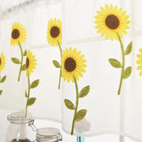 Popxstar Sunflower Half Curtains Decorative Polyester Living Room Drape Valance Balcony Drapes Screening Home Decoration 0.8x0.5m