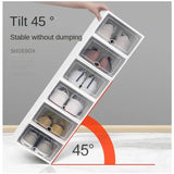 Popxstar Shoe Organizer Stackable Shoe Storage Boxes Drawer Type Front Opening Shoe Rack Organizer Cabinet Shoes Container Thick Plastic