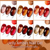 Popxstar 7ML Jelly Amber Gel Nail Polish Nail Art Dark Bloom Leopard Pattern Nail Gel Semi Permanent UV Gel Polish Varnishes