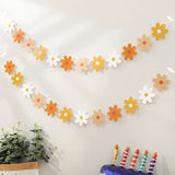 Popxstar 2PCS Gradual Daisy Flowers Pull Flowers Birthday Party Scene Decoration Pull Flag