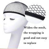 Popxstar Stretchable Elastic Hair Net Black Liner Weaving Cap Comfortable Hairnets Open Ended Fishnet Wig Cap for Women High Quality