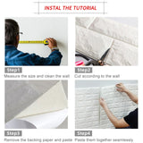 Popxstar 70cmx1/5/10m 3D Wallpaper Decoration Self-adhesive Antique Foam Brick Wallpaper Living Room Bedroom Waterproof 3d Wall Sticker