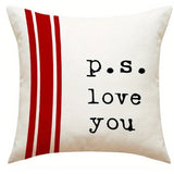 Popxstar Valentine's Day Decoration Pillowcase Romantic Sweet Home Room Decoration Love Pattern Printing Sofa Cushion Cover