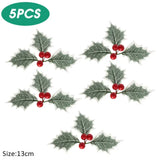 Popxstar 2M Christmas Garland with Light Artificial Red Berry Holly Leaves Ivy Vine Rattan Wreath for Christmas Tree Ornament Home Decors