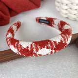 Popxstar Red Knitting Wool Headband for Women Girl Wide Side Sponge Hair Hoop Christmas Decorate Hair Band New Year Hair Accessories