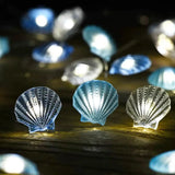 Popxstar Ocean Theme 20/30 Leds String Lights Shell Starfish Under The Sea LED Fairy Light for Wedding Party Christmas Decoration Lamp