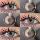 Popxstar 2PCS Colored Contact Lenses Prescription Myopia Degree -0.00 to -8.00 Green Lens Blue Beauty Pupil Makeup