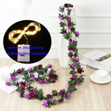 Popxstar spring decor 2.5m Artificial Flowers Rose Vine DIY Fake Plants Flower Spring Autumn Garden Arch Christmas Rattan Wedding Home Room Decoration