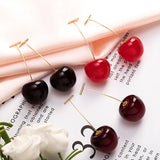 Popxstar Small Fresh Sweet Lovely Cherry Cherries Cherries Earrings Pendant Fruit Earrings Red Cherry Earrings Charm Jewelry