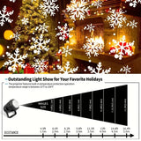 Popxstar USB Powered Christmas Snowflake Projector Light Rotating Snowfall Projection Lamp for Christmas Halloween & Easter Party Decor